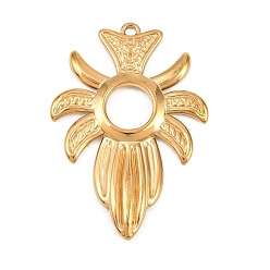 Настоящее золото 18K 304 подвески из нержавеющей стали, крест очарование, реальный 18 k позолоченный, 38.5x27x2 мм, отверстие : 1.8 мм