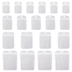 Прозрачный 100шт 4 стили прозрачные пластиковые пакеты с застежкой-молнией, многоразовые упаковочные пакеты, прямоугольные, прозрачные, 9~15x5.5~10.5x0.02 см, односторонняя толщина: 2.3 мил(0.06мм), 25 шт / стиль