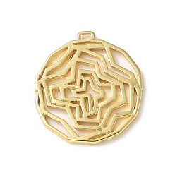 Плоский Круглый Латунные микро проложить кубического циркония подвески, реальный 18 k позолоченный, без кадмия и без свинца, стойки покрытие, долговечный, плоско-круглые, 25.5x23.5x1.5 мм, отверстие : 2.5x1.5 мм