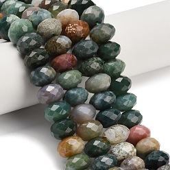 (RRHB277) Кристалл на подкладке из медово-бежевого цвета Природного индийского агата бисер нитей, рондель, граненые, 9.5~10x6~7 мм, отверстие : 1~1.2 мм, около 58~60 шт / нитка, 15.28~15.47 дюйм (38.8~39.3 см)