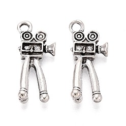 Античное Серебро Сплавочные подвески тибетского стиля, подвеска для проектора/кинокамеры, без кадмия и без свинца, античное серебро, 28x14x6~7 мм, отверстие : 2.1 мм