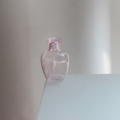 Pink Мини стеклянные украшения, пустые бутылки желаний, аксессуары для кукольного домика с микро-ландшафтом, притворяясь опорными украшениями, розовые, 20x27 мм