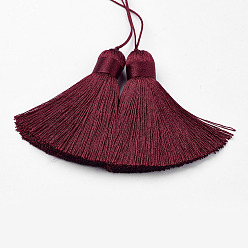 Dark Red Nylon Tassels Big Pendant Decorations, Dark Red, 154mm