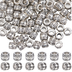 Античное Серебро 150 бусины из сплава в тибетском стиле, колонка, без кадмия и без свинца, античное серебро, 7x6 мм, отверстие : 3.5 мм