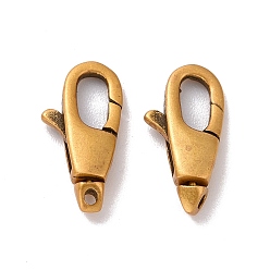 Antique Golden 925 Sterling Silver Lobster Claw Clasps, Antique Golden, 11x5.5x2.5mm, Hole: 0.8mm, Inner Diameter: 2x4mm