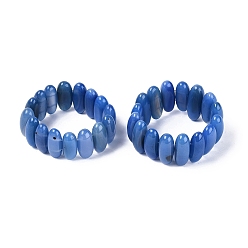 Bleu Royal Bracelets extensibles ovales en perles d'agate naturelle pour femmes et hommes, teint, bleu royal, diamètre intérieur: 2.05~2.44 pouce (5.2~6.2 cm)