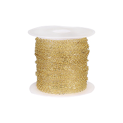 Золотой Железные кабельные цепи с латунным покрытием, несварные, с катушкой, золотые, 1.4x1.5x0.2 мм