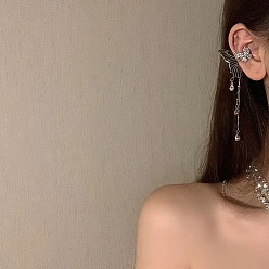 Бабочка Серьги-каффы из сплава для женщин, с кубического циркония, бабочка, 15 мм