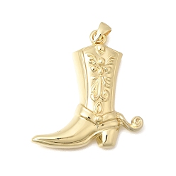 Настоящее золото 18K Латунные подвески, ковбойские сапоги амулеты, без кадмия и без свинца, стойки покрытие, долговечный, реальный 18 k позолоченный, 32.5x30x4.5 мм, отверстие : 4.5x3 мм