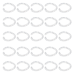 Silver 304 Stainless Steel Quick Link Connectors, Linking Rings, Twist, Silver, 15x11x2mm, 14x8mm Inner Diameter, 50pcs/box
