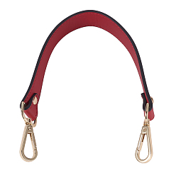 Red Imitation leather Purse Handles, with Metal Clasps, for Bag Straps Replacement Accessories, Red, 417x27.4x11.6mm