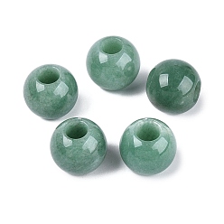 Зеленый Авантюрин Естественный зеленый бисер авантюрин, гладкая рондель, бусины с большим отверстием, 20~20.5x17~18 мм, отверстие : 7.5~8.5 мм