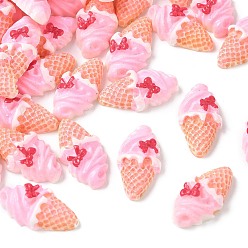 PeachPuff Resin Decoden Cabochons, Ice Cream, PeachPuff, 23x13x7.5mm