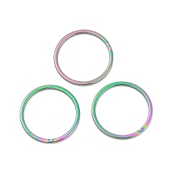 Rainbow Color Ионное покрытие (ip) 304 соединительное кольцо из нержавеющей стали, без никеля , круглые кольца, Радуга цветов, 16x0.8 мм