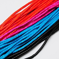 (52) Непрозрачная лаванда Синтетических нитей бирюзовые бусы, окрашенные, колонка, разноцветные, 4x4 мм, отверстие : 1 мм, около 106 шт / нитка, 16 дюйм