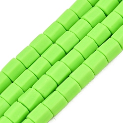 Зеленый газон Полимерной глины ручной работы бисер нитей, шестигранник, зеленый газон, 6x6x5.5 мм, отверстие : 1.8 мм, около 63~64 шт / нитка, 15.55~15.79 дюйм (39.5~40.1 см)