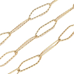Настоящее золото 18K Ионное покрытие (ip) 304 звенья цепи из нержавеющей стали, с катушкой, пайки, реальный 18 k позолоченный, 23.5x7x1 мм, около 32.81 футов (10 м) / рулон
