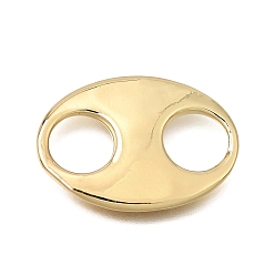 Real 18K Gold Plated Brass Connector Charms, Oval Links, Long-Lasting Plated, Cadmium Free & Lead Free, Real 18K Gold Plated, 25x18x2.5mm, Hole: 8mm