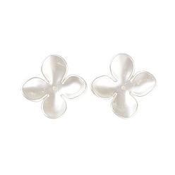 (404) Непрозрачное AB Кислое яблоко Непрозрачные акриловые колпачки шарик, абс пластиковая жемчужина, 4-лепестков цветка, цветочный белый, 42.5x41.5x9 мм, отверстие : 2 мм