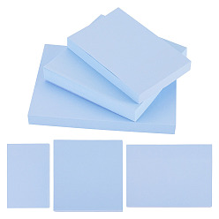 Light Steel Blue 3Pcs 3 Styles Paper Pad Sticky Notes, Sticker Tabs, for Office School Reading, Rectangle & Square, Light Steel Blue, 76~77x50.5~100x0.1mm, 1pc/style