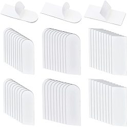 White 120Pcs 3 Style Rectangle PE Replaceable Hook Tape, White, 42x15x1mm