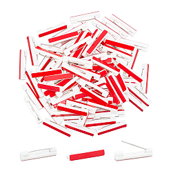 Красный Пластиковые штыри, с клейкой брошью и железным штифтом, прямоугольные, красные, 36x7x7 мм, штифты : 0.7 мм
