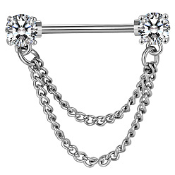 Другие 316l хирургические кольца для сосков из нержавеющей стали, с кубического циркония, цвет нержавеющей стали, плоско-круглые, 16 мм