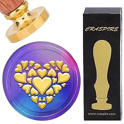 Сердце Латунные восковые печати с деревянной ручкой, для diy scrapbooking, сердце, 25 мм