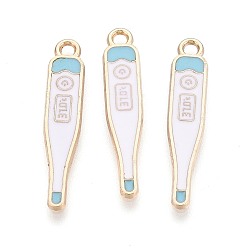 Другие Подвески из сплава с эмалью медицинской тематики, золотые, термометр, 30x6x1.5 мм, отверстие : 1.5 мм