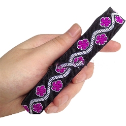 Фуксин 6.8m жаккардовая лента с цветочным рисунком в этническом стиле из полиэстера, фуксиново-красные, 3/4 дюйм (20 мм), около 7.44 ярдов (6.8 м) / рулон