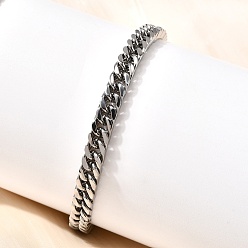 Нержавеющая Сталь Цвет 304 браслеты из нержавеющей стали с кубинской цепочкой для мужчин, цвет нержавеющей стали, 8-1/4 дюйм (21 см)