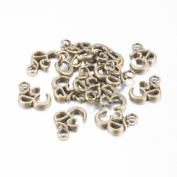 Античная Бронза Сплавочные подвески тибетского стиля, символ аум / ом, античная бронза свинца бесплатно, без кадмия и без никеля , 16 мм длиной, шириной 11 мм , толщиной 2 мм , отверстие : 2 мм