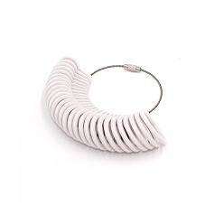 Weiß Legierung US Ring Sizer Berufskreismodell, Ringlehren, weiß, Innendurchmesser: 12.4~23.6 mm