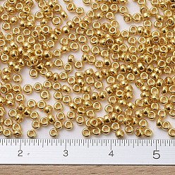 (RR191) 24kt Gold Plated MIYUKI Round Rocailles Beads, Japanese Seed Beads, 11/0, (RR191) 24kt Gold Plated, 2x1.3mm, Hole: 0.8mm, about 1100pcs/bottle, 10g/bottle