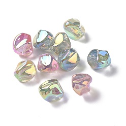 Mixed Color UV Plating Rainbow Iridescent ABS Plastic Glitter Beads, Nuggets, Mixed Color, 17x15x15mm, Hole: 2mm