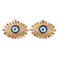 Индиго Стойка металлическая латунная микропрофилированная кубическая циркония подвески, со стеклом, с целью перехода в кольце, долговечный, злые глаза, реальный 18 k позолоченный, индиговые, 29x38x6.5 мм