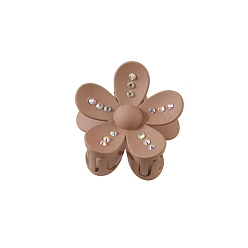 Верблюжий Пластиковые зажимы когтя волос, аксессуары для волос со стразами для женщин и девочек, цветок, верблюжие, 70x40 мм