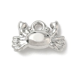Краб Талисман из сплава, платина, краб, 9x14x4.5 мм, отверстие : 1.6 мм