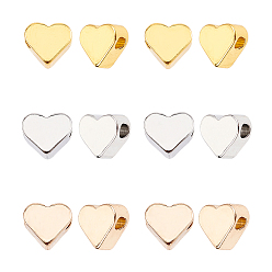 (52) Непрозрачная лаванда Латунные бусины, сердце, разноцветные, 6x7x3 мм, отверстия: 1.5 мм, 60 шт / коробка