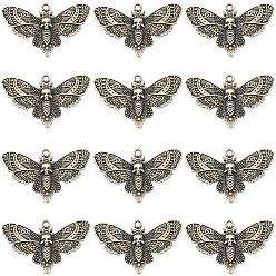 Античная Бронза 30 шт. Подвески из сплава в тибетском стиле, бабочка с подвесками в виде черепов, античная бронза, 26.5x42.5x3.5 мм, отверстие : 1.8 мм