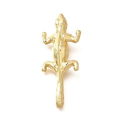 Настоящее золото 18K Латунные подвески, без кадмия и без свинца, геккон, реальный 18 k позолоченный, 35x15x7 мм, отверстие : 4.5x2 мм