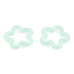 Аквамарин Прозрачные светящиеся акриловые подвески, с блеском порошок, звезда, аквамарин, 29.5x30.5x5 мм, отверстие : 1.8 мм, Около 320 шт / 500 г