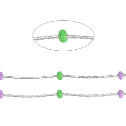 Разноцветный Цепи из нержавеющей стали boston link, с эмалевыми бусинами и катушкой, долговечный, пайки, плоско-круглые, цвет нержавеющей стали, красочный, 1x1 мм, около 32.8 футов (10 м) / рулон