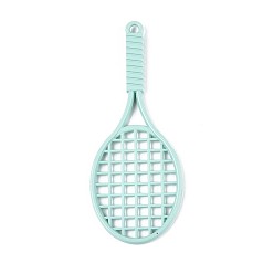 Бледно-бирюзовый Спрей окрашены сплава большие кулоны, ракетки для бадминтона, без кадмия, без никеля и без свинца, бледные бирюзовая, 77x30.5x3 мм, отверстие : 3 мм