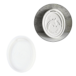 Oval Рождественская серия подвесная бирка diy подвеска украшение силиконовые формы, изготовление изделий из эпоксидной смолы, белые, овальные, 78x60x11 мм, отверстие : 10x2 мм, внутренний диаметр: 69x53 мм