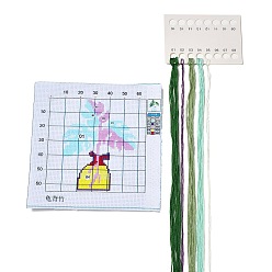 Colorful Flower Pattern DIY Cross Stitch Beginner Kits, Stamped Cross Stitch Kit, Including 11CT Printed Fabric, Embroidery Thread & Needles, Instructions, Colorful, 195~198x195~204x1mm