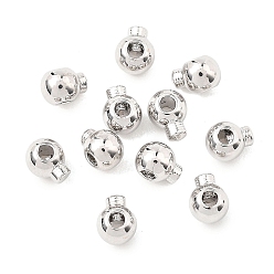 Plaqué Platine Véritable Perles à sertir en laiton shegrace, ronde, sans cadmium et sans nickel et sans plomb, plaqué longue durée, Platine plaqué, 3x2.5x2mm, Trou: 0.6mm