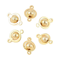 Real 18K Gold Plated SHEGRACE Brass Round Links, Connector Charms, Cadmium Free & Nickel Free & Lead Free, Real 18K Gold Plated, 13x8.5x5mm, Hole: 1.2mm