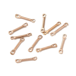 Розовое Золото Ионное покрытие (ip) 304 подвески из нержавеющей стали, панель ссылок, розовое золото , 10x2x1 мм, отверстие : 1 мм