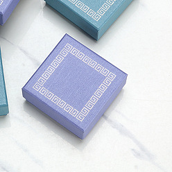 Лиловый Квадратные бумажные коробки для наборов ювелирных изделий, подарочный футляр для сережек, хранение ожерелий, сирень, 7.5x7.5x3.5 см